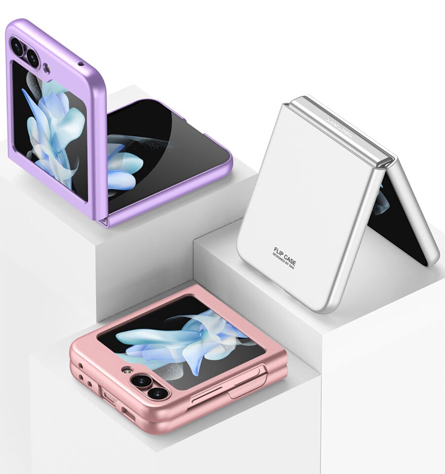 Samsung Galaxy Z Flip 5 Kılıf Mat Görünümlü Ultra İnce Sert Kıpta Kapak Siyah