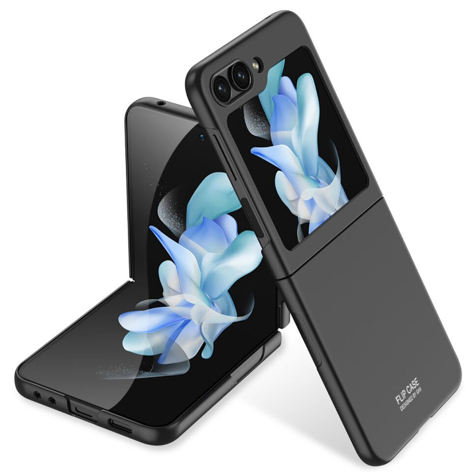 Samsung Galaxy Z Flip 5 Kılıf Mat Görünümlü Ultra İnce Sert Kıpta Kapak Siyah