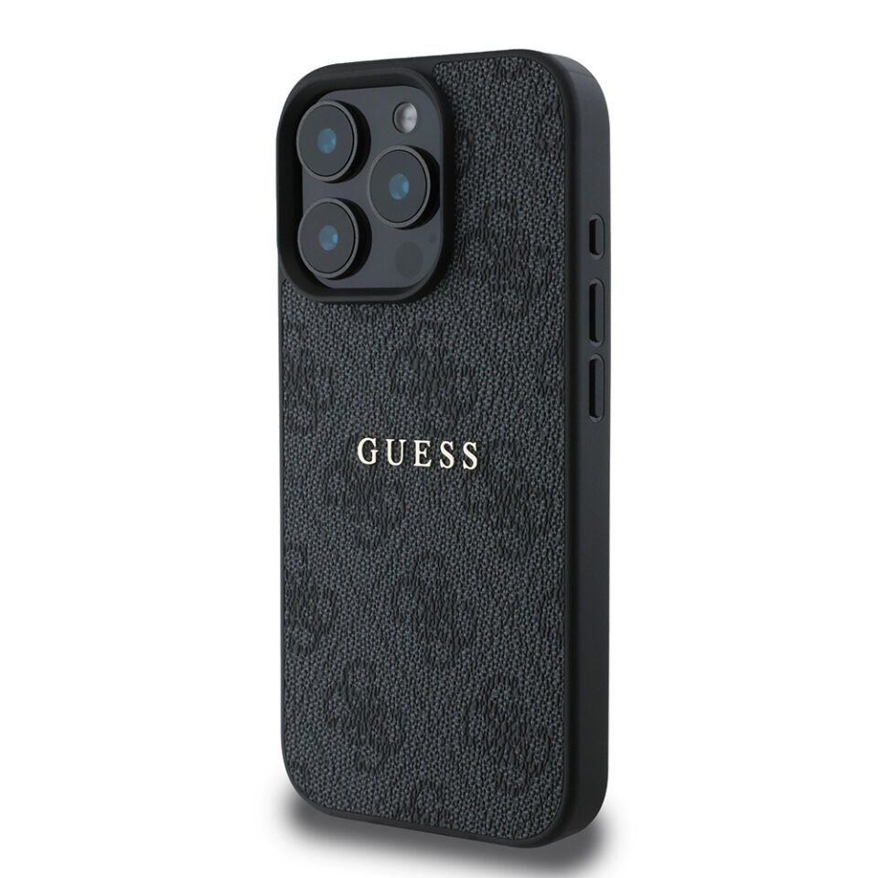 Apple iPhone 15 Pro Kılıf Guess Orjinal Lisanslı Magsafe Şarj Özellikli 4G Desen Yazı Logolu Kapak