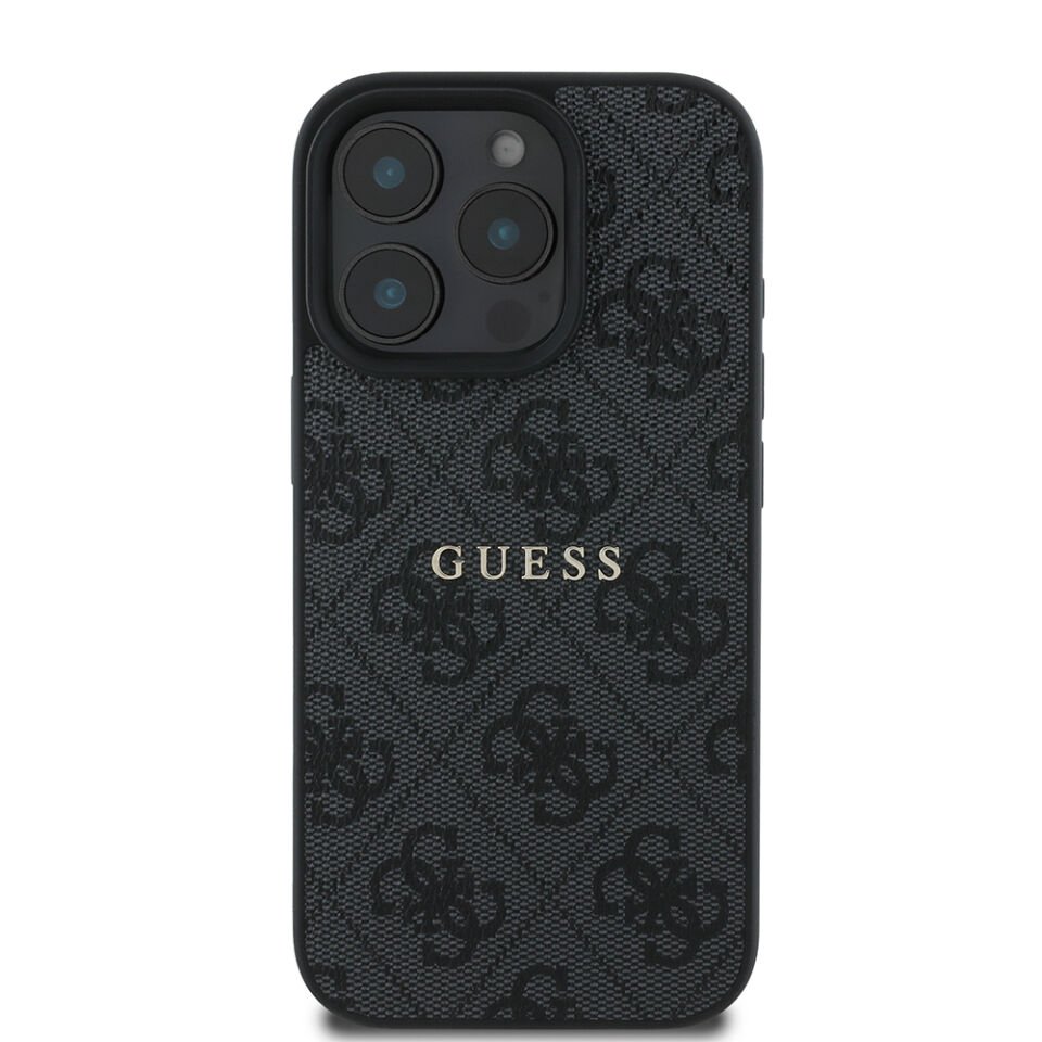 Apple iPhone 15 Pro Kılıf Guess Orjinal Lisanslı Magsafe Şarj Özellikli 4G Desen Yazı Logolu Kapak