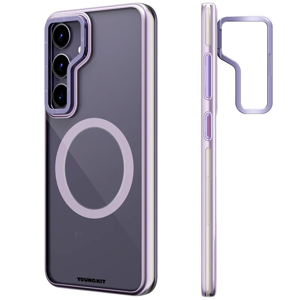 Samsung Galaxy S24 Plus Kılıf Magsafe Şarj Özellikli Sararma Önleyici Youngkit Crystal Grid Kapak