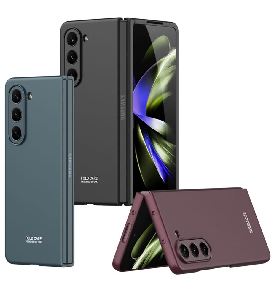 Samsung Galaxy Z Fold 5 Kılıf Mat Görünümlü Ultra İnce Sert Kıpta Kapak Siyah
