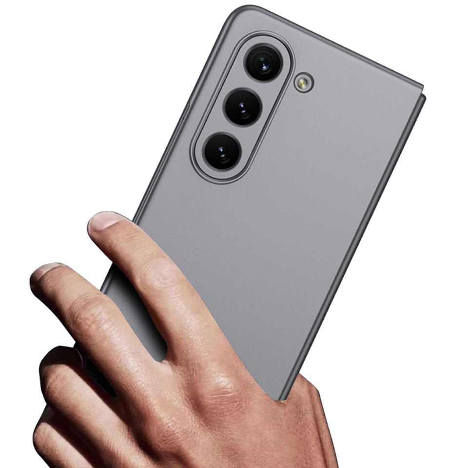 Samsung Galaxy Z Fold 5 Kılıf Mat Görünümlü Ultra İnce Sert Kıpta Kapak Siyah