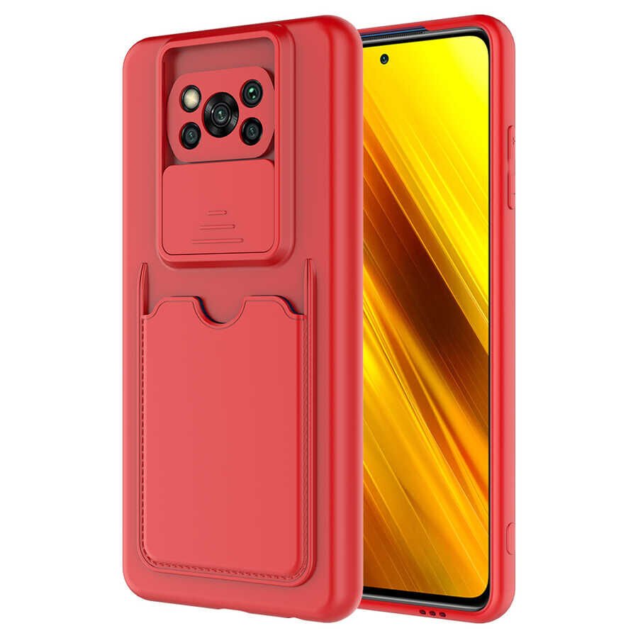 Xiaomi Poco X3 Kılıf Cüzdan Sürgülü Kamera Korumalı Kartllıklı Bölmeli Kapak (Kartix) Lila