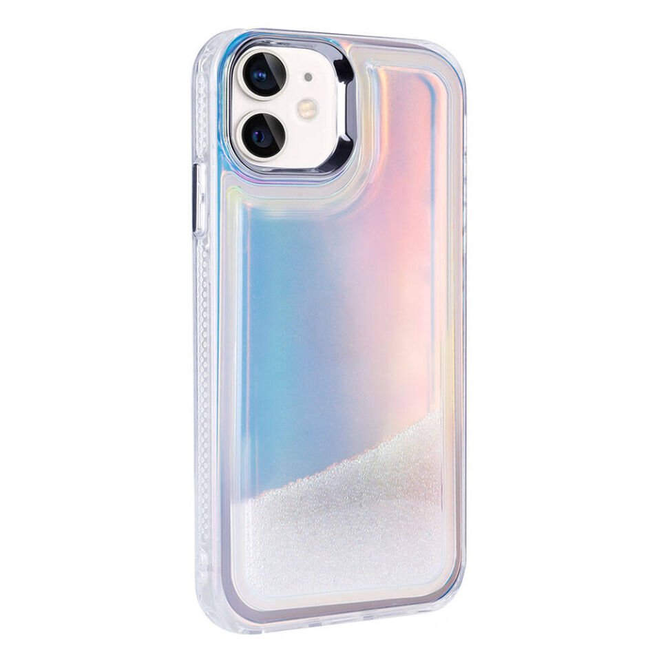 Apple iPhone 11 Kılıf Airbagli Renkli Arka Yüzey Boncuk Tasarımlı Kapak (Kumul) Mor