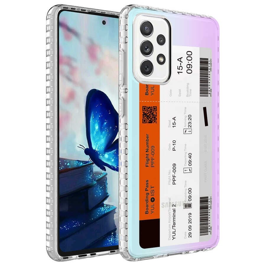 Samsung Galaxy A23 Kılıf Kamera Çıkıntılı Airbag Kenarlı Darbe Emici Desenli Kapak (ELEGANS) NO1