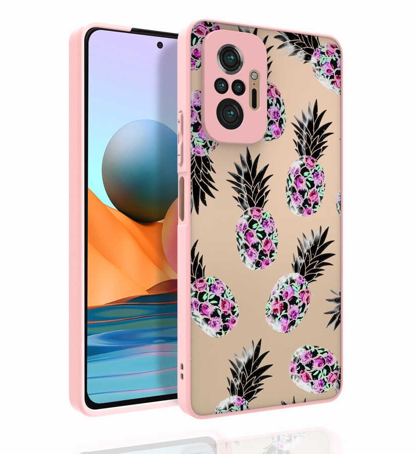 Xiaomi Redmi Note 10 Pro Kılıf Kabartmalı Kamera Korumalı Desenli Darbe Emici Renkli Kapak (Nora) NO1
