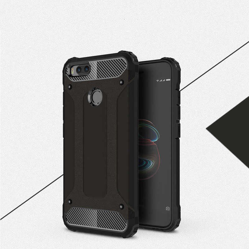 Xiaomi Mi 5x Kılıf Armor Köşe Korumalı Çift Katman Tank Zırh Kapak (CRASH) Gold