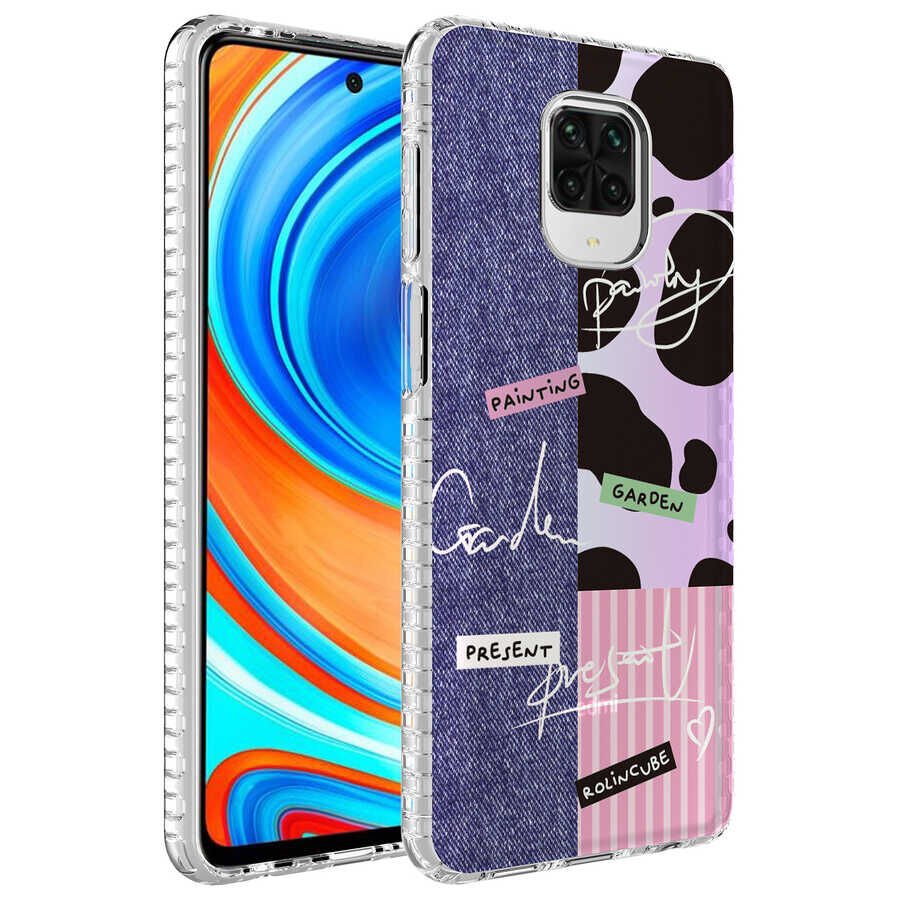 Xiaomi Redmi Note 9S Kılıf Kamera Çıkıntılı Airbag Kenarlı Darbe Emici Desenli Kapak (ELEGANS) NO8