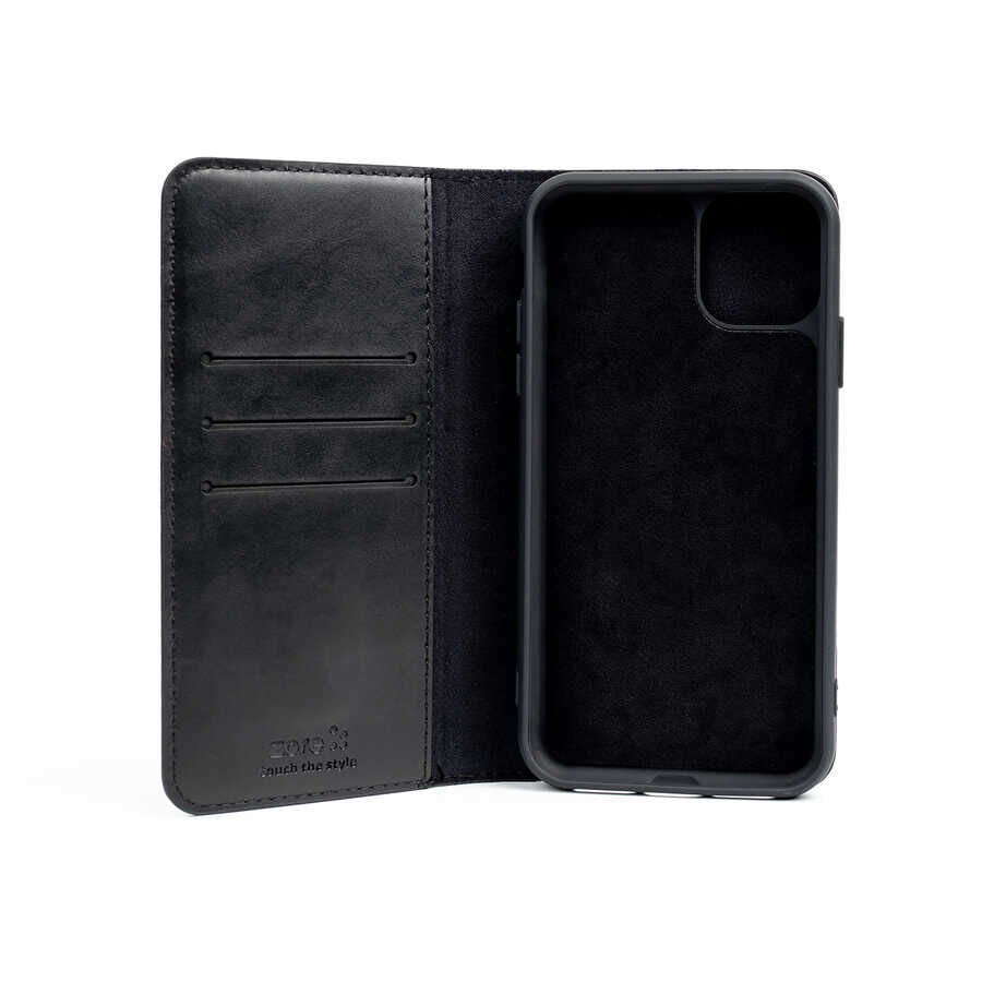 Samsung Galaxy Note 9 Kapaklı Kılıf Standlı 360 Tam Korumalı Kadife İç Yüzeyli (MULTİ) Siyah