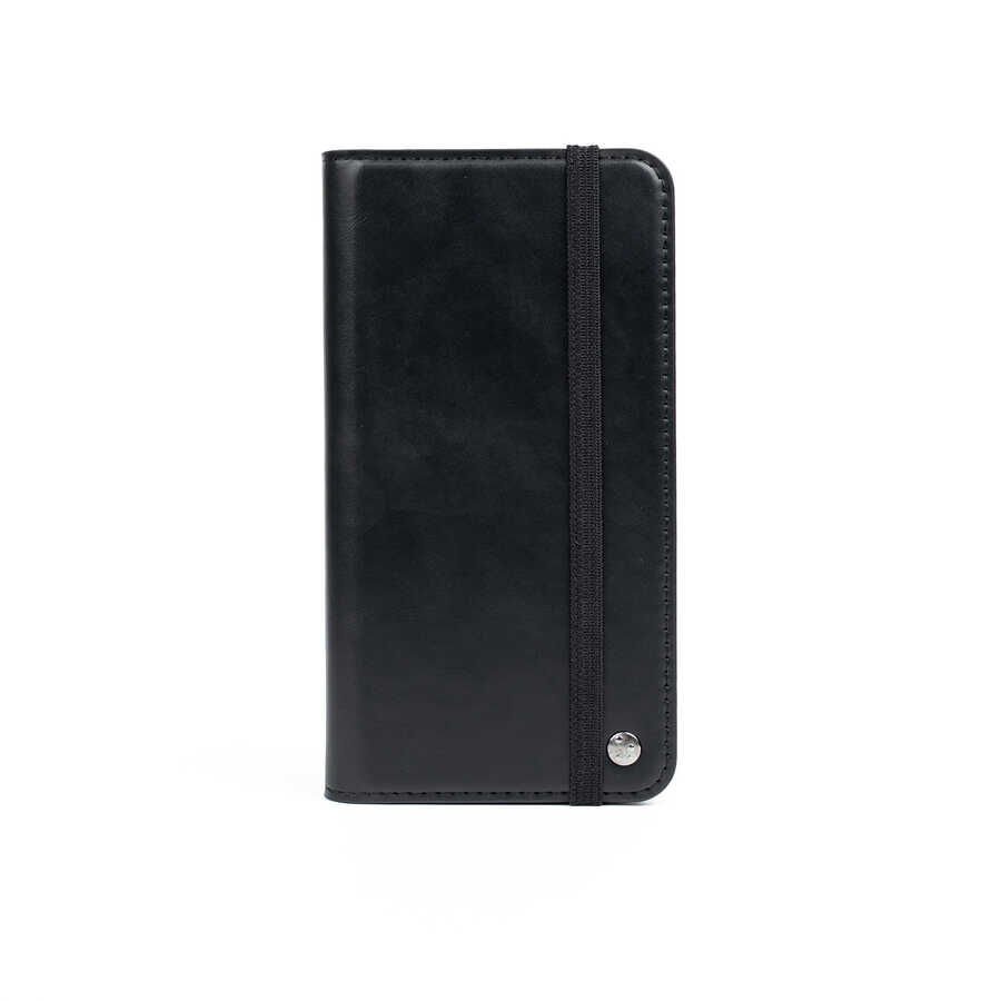 Samsung Galaxy Note 9 Kapaklı Kılıf Standlı 360 Tam Korumalı Kadife İç Yüzeyli (MULTİ) Siyah