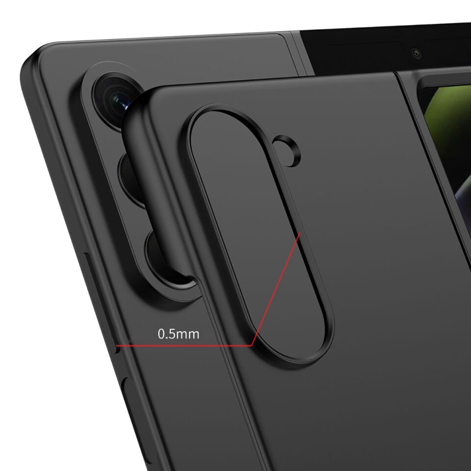 Samsung Galaxy Z Fold 5 Kılıf Mat Görünümlü Ultra İnce Sert Kıpta Kapak Gümüş
