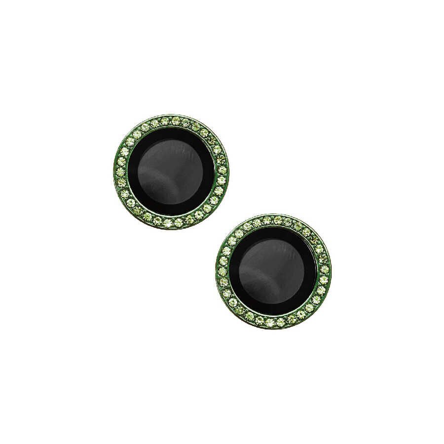 Apple iPhone 11 Kamera Lens Koruyucu Renkli Taşlı Tasarım Kolay Takma Aparatlı (CL-06) Yeşil
