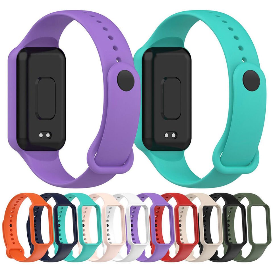 Xiaomi Amazfit Band 7 Silikon Kordon Gösterişli Yumuşak Silikon Tasarım (KRD-87) Siyah