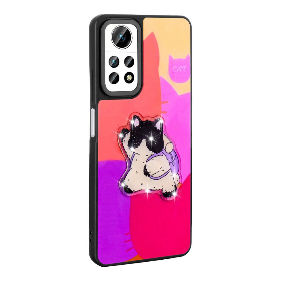 Xiaomi Redmi Note 12 Pro 4G Kılıf Parlayan Kabartmalı İkonik Figürlü Silikon Kapak (Amas) Beyaz