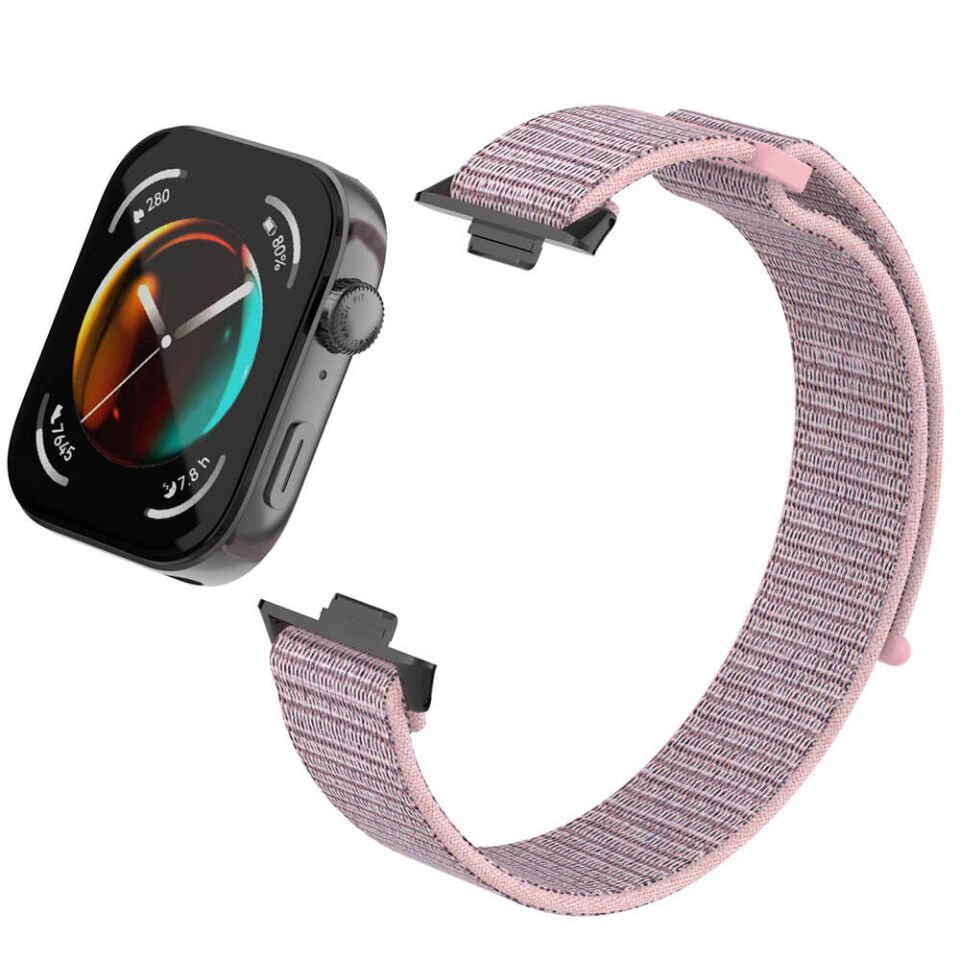 Huawei Watch Fit 3 Hasır Kordon Kaliteli Tasarım (KRD-03) Beyaz