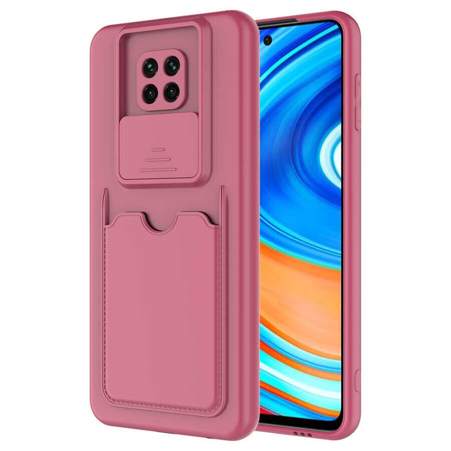 Xiaomi Redmi Note 9 Pro Kılıf Cüzdan Sürgülü Kamera Korumalı Kartllıklı Bölmeli Kapak (Kartix) Koyu Mor