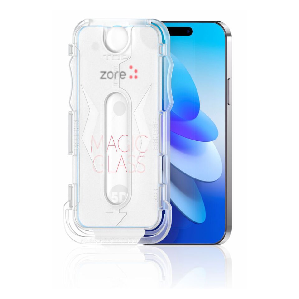 Apple iPhone 15 Pro HEPTEKİLETİŞİM Kolay Uygulama Aparatlı 5D Magic Glass Cam Ekran Koruyucu