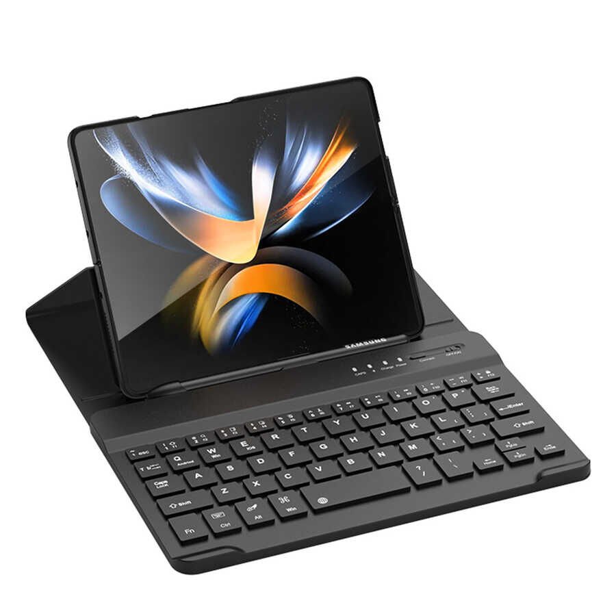 Samsung Galaxy Z Fold 3 Kılıf Standlı Bluetooth Klavyeli HEPTEKİLETİŞİM Kıpta Keyboard Set Kılıf