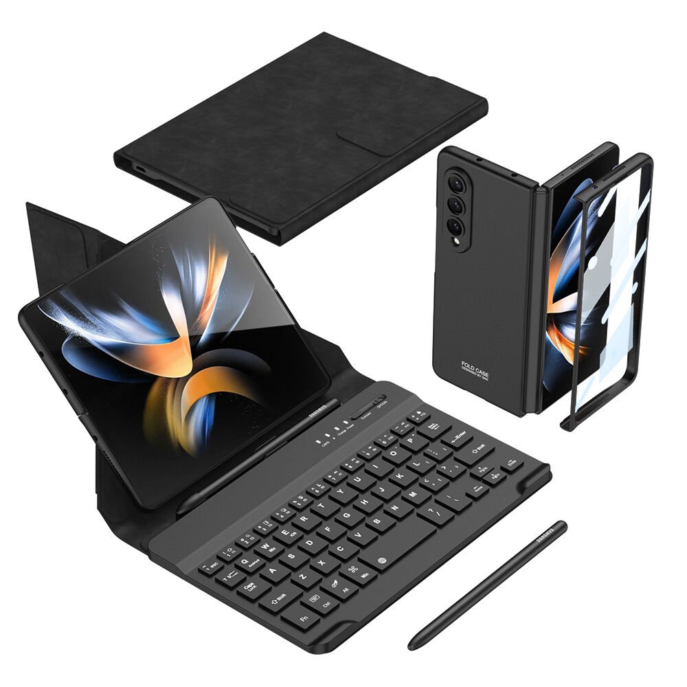 Samsung Galaxy Z Fold 4 Kılıf Standlı Bluetooth Klavyeli HEPTEKİLETİŞİM Kıpta Keyboard Set Kılıf
