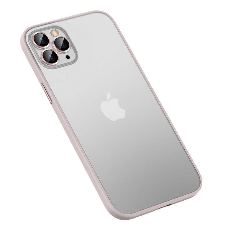 Apple  iPhone 12 Pro Kılıf Lens Koruyuculu Kenarları Renkli Arkası Mat Kapak (retro) Siyah