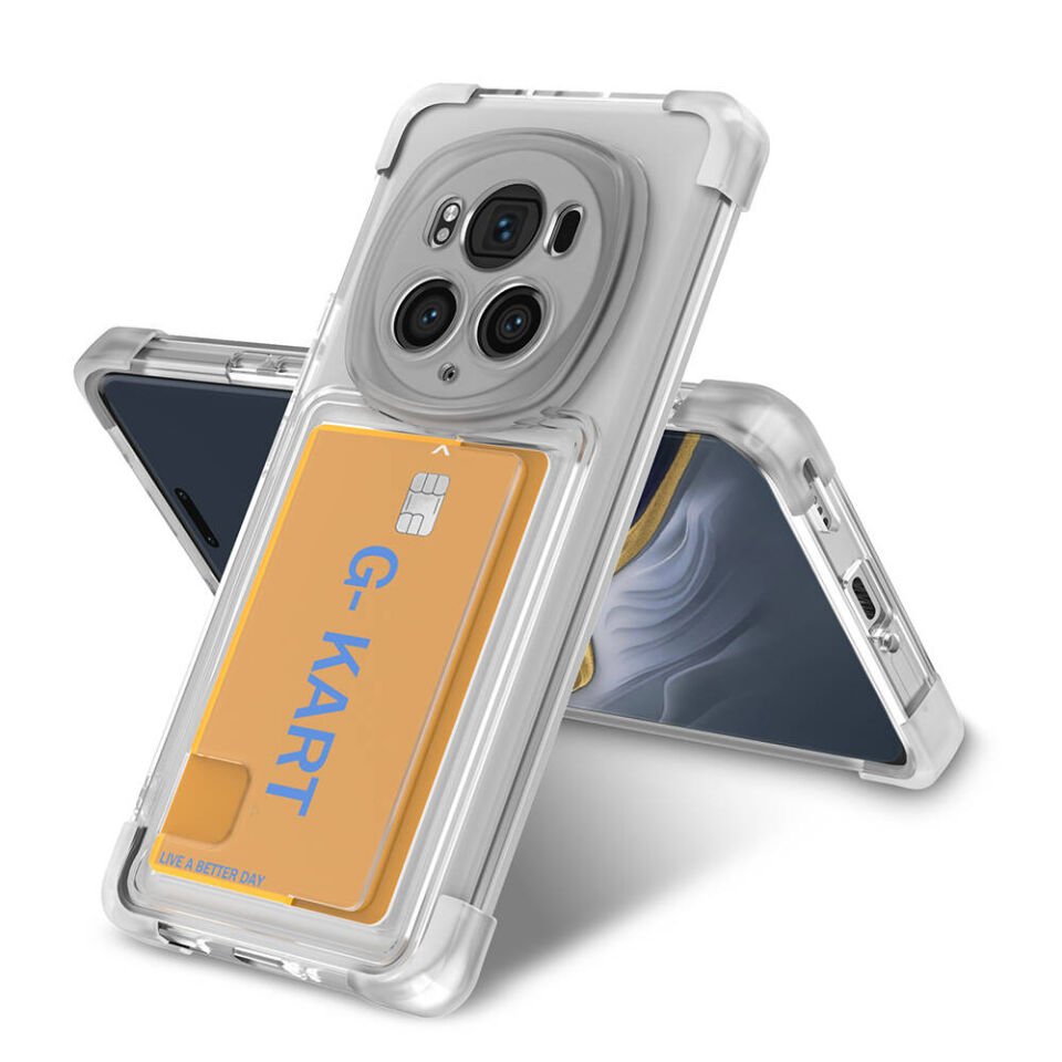Honor Magic 6 Pro Kılıf Airbag Tasarımlı Şeffaf Kartlıklı HEPTEKİLETİŞİM G-Kart Kapak