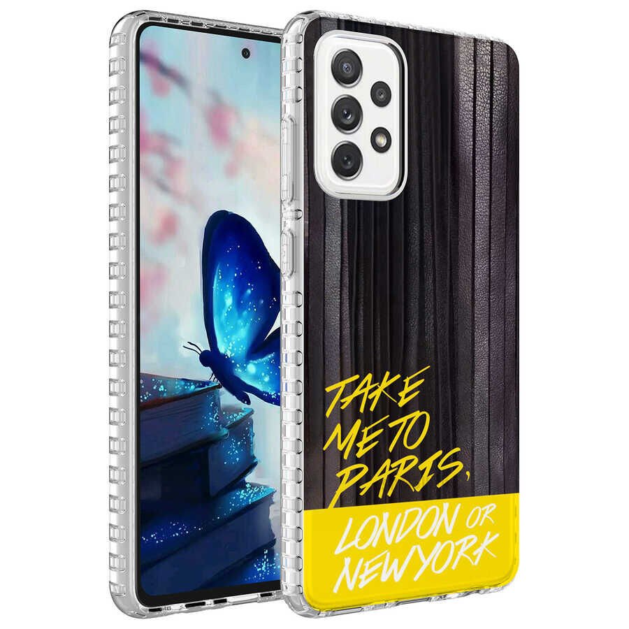 Samsung Galaxy A33 5G Kılıf Kamera Çıkıntılı Airbag Kenarlı Darbe Emici Desenli Kapak (ELEGANS) NO3