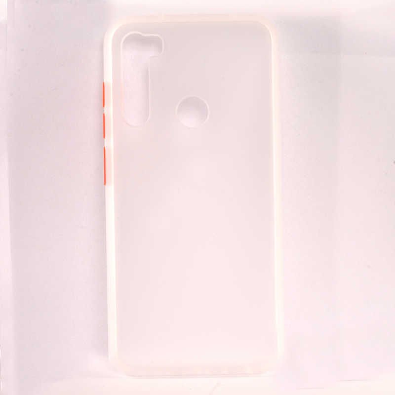 Xiaomi Redmi Note 8 Kılıf Mat Parmak İzi Yapmaz Renkli Tuşlu Sert Silikon Kapak (fri) Renksiz
