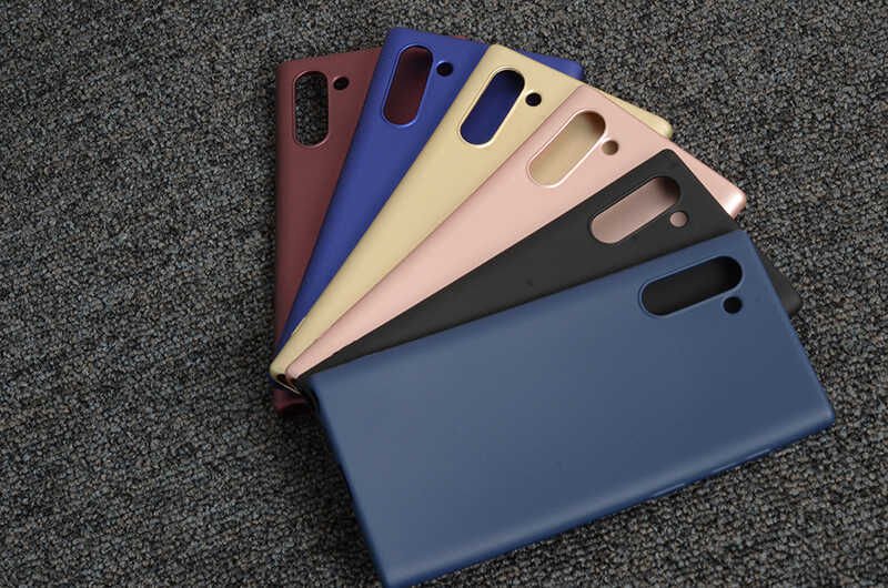 Samsung Galaxy Note 10 Kılıf Yumuşak Dokulu Soft Esnek İnce Mat Renkli Silikon Kapak (PREMİER) Siyah