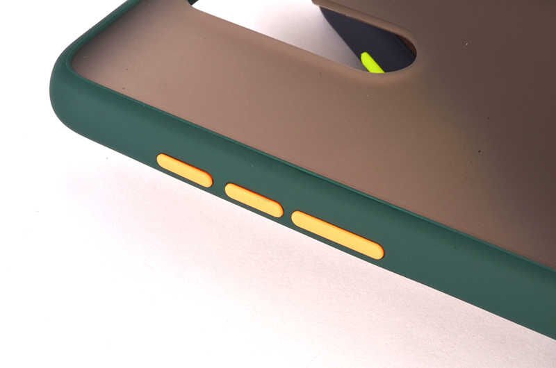 Xiaomi Redmi Note 8 Pro Kılıf Mat Parmak İzi Yapmaz Renkli Tuşlu Sert Silikon Kapak (fri) Siyah