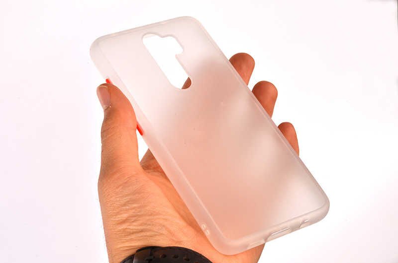 Xiaomi Redmi Note 8 Pro Kılıf Mat Parmak İzi Yapmaz Renkli Tuşlu Sert Silikon Kapak (fri) Siyah