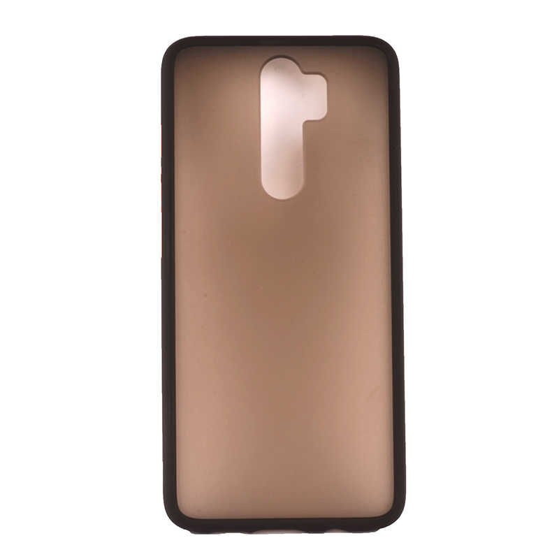 Xiaomi Redmi Note 8 Pro Kılıf Mat Parmak İzi Yapmaz Renkli Tuşlu Sert Silikon Kapak (fri) Siyah