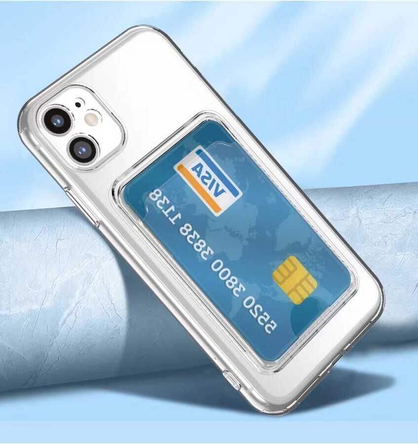 Apple iPhone 11 Kılıf Kartlıklı Şeffaf HEPTEKİLETİŞİM Setra Clear Silikon Kapak