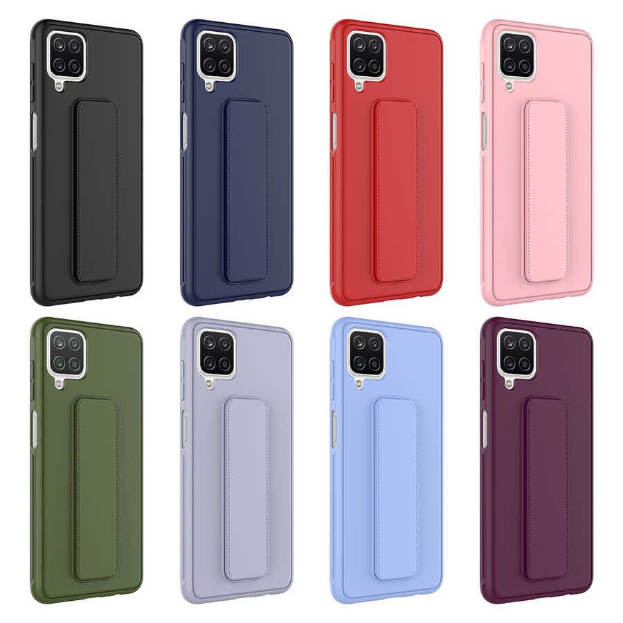 Samsung Galaxy A12 Kılıf HEPTEKİLETİŞİM Qstand Kapak