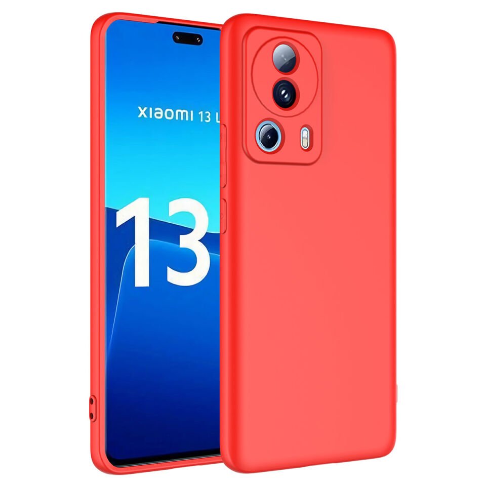 Xiaomi Mi 13 Lite Kadife İç Yüzey Yumuşak Dokulu Kamera Korumalı İnce Kapak (MARA) Kırmızı