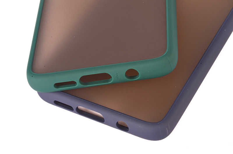 Xiaomi Redmi Note 8 Pro Kılıf Mat Parmak İzi Yapmaz Renkli Tuşlu Sert Silikon Kapak (fri) Lacivert