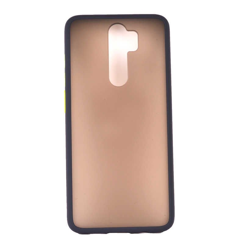 Xiaomi Redmi Note 8 Pro Kılıf Mat Parmak İzi Yapmaz Renkli Tuşlu Sert Silikon Kapak (fri) Lacivert