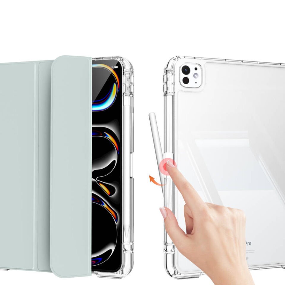 Apple iPad Pro 13 2024 Tablet Kılıf Magnetik Ayrılabilen Airbagli Ultra Korumalı Kapak (Sliding) Lavender