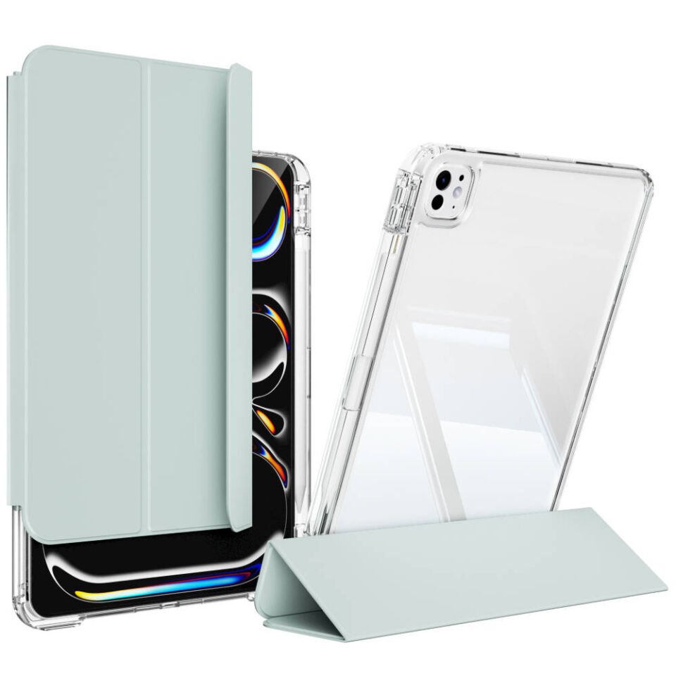 Apple iPad Pro 13 2024 Tablet Kılıf Magnetik Ayrılabilen Airbagli Ultra Korumalı Kapak (Sliding) Lavender
