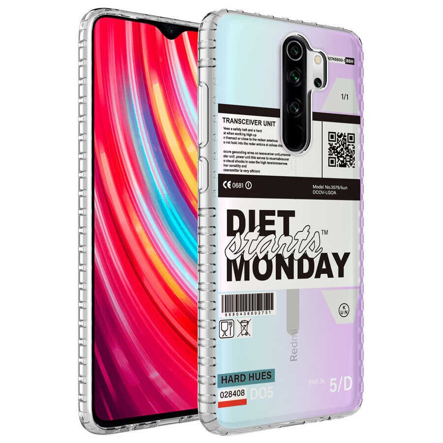 Xiaomi Redmi Note 8 Pro Kılıf Kamera Çıkıntılı Airbag Kenarlı Darbe Emici Desenli Kapak (ELEGANS) NO5