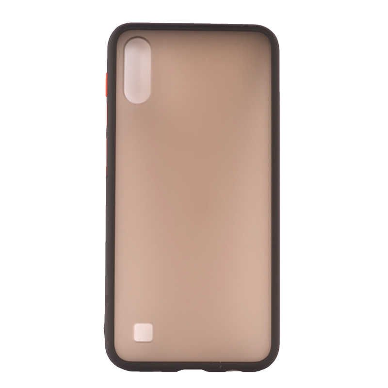 Samsung Galaxy A10 Kılıf Mat Parmak İzi Yapmaz Renkli Tuşlu Sert Silikon Kapak (fri) Siyah