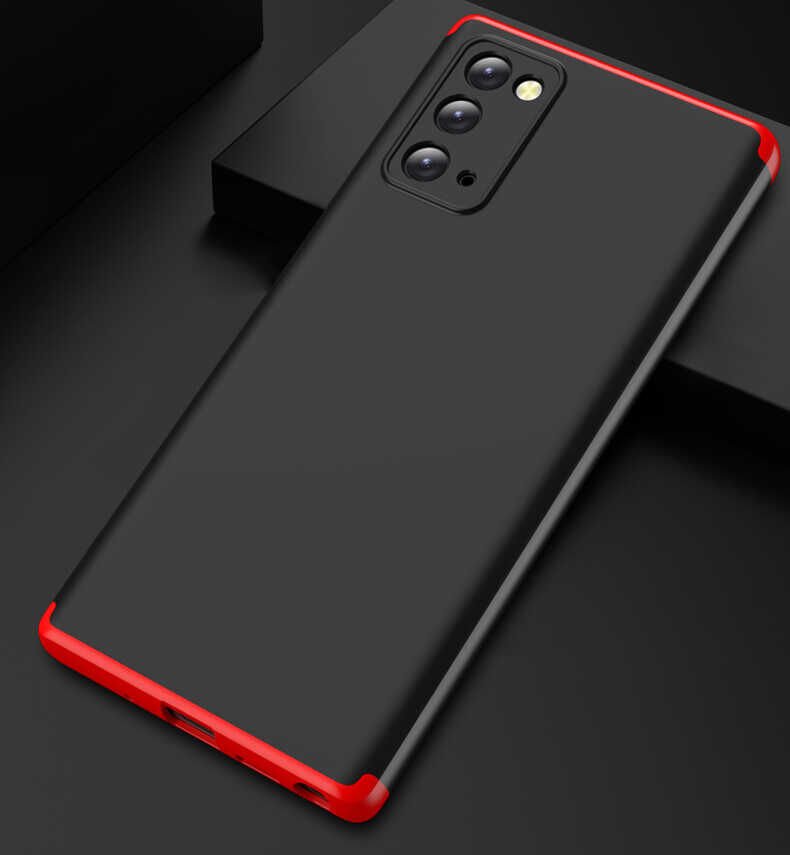 Samsung Galaxy Note 20 Kılıf 360 Tam Koruma Ön Ve Arka Sert Mika Kapak Orjinal Ays Gkk Kapak Siyah