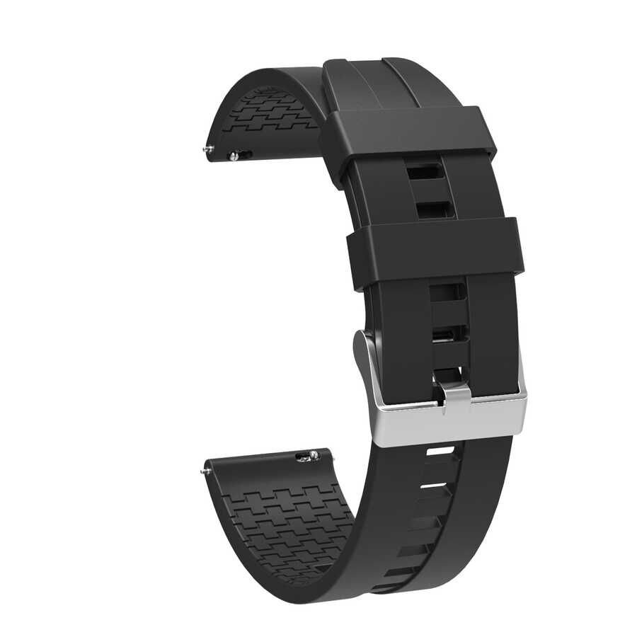 Samsung Galaxy Watch Active 2 40mm Silikon Kordon Esnek Yapılı Tasarım (KRD-23) Siyah