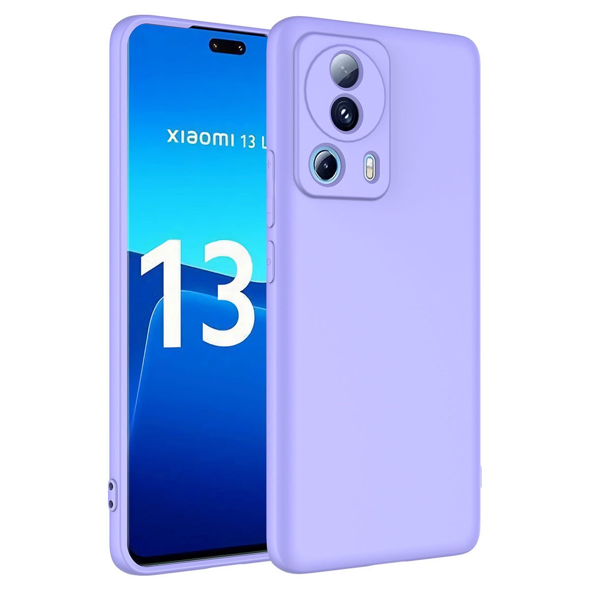Xiaomi Mi 13 Lite Kadife İç Yüzey Yumuşak Dokulu Kamera Korumalı İnce Kapak (MARA) Lila