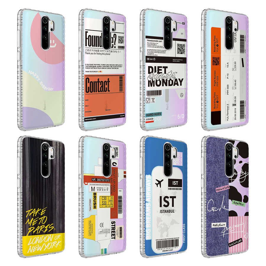 Xiaomi Redmi Note 8 Pro Kılıf Kamera Çıkıntılı Airbag Kenarlı Darbe Emici Desenli Kapak (ELEGANS) NO6