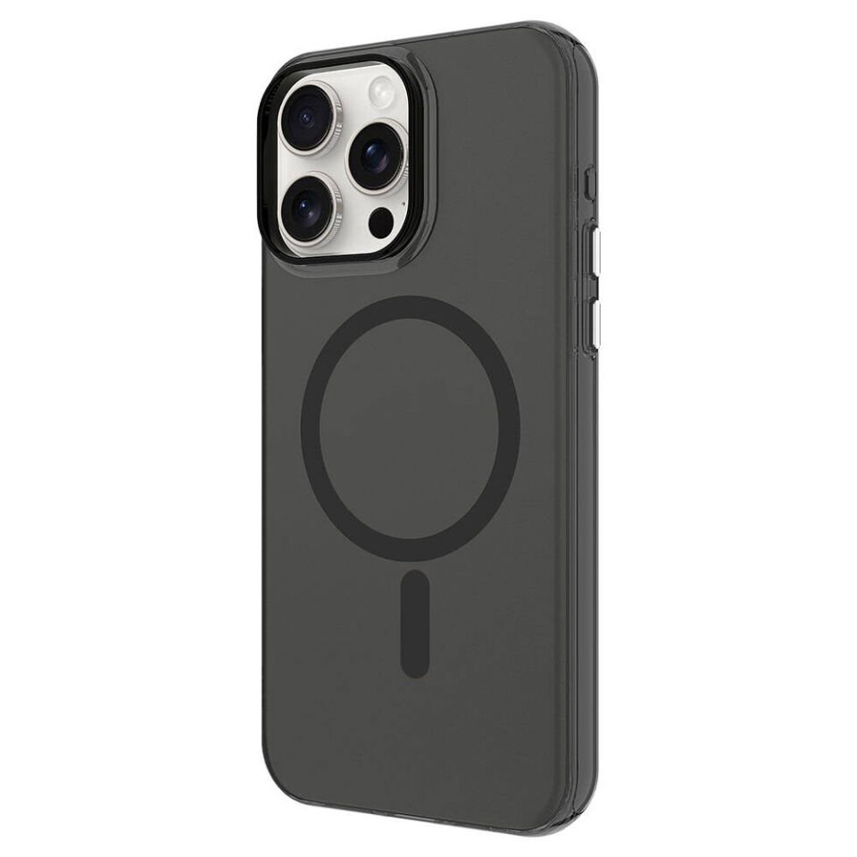 Apple iPhone 15 Pro Kılıf Kamera Çıkıntılı Magsafe Şarj Destekli Buzlu Transparan Kapak (C-Pro) Turuncu