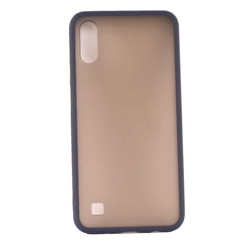 Samsung Galaxy A10 Kılıf Mat Parmak İzi Yapmaz Renkli Tuşlu Sert Silikon Kapak (fri) Lacivert
