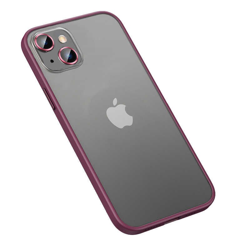 Apple  iPhone 13 Kılıf Lens Koruyuculu Kenarları Renkli Arkası Mat Kapak (retro) Siyah