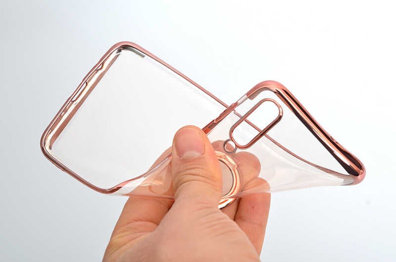 Xiaomi Mi 9 Kılıf Yüzüklü Standlı Silikon Köşeleri Renkli Kapak (GES) Gold