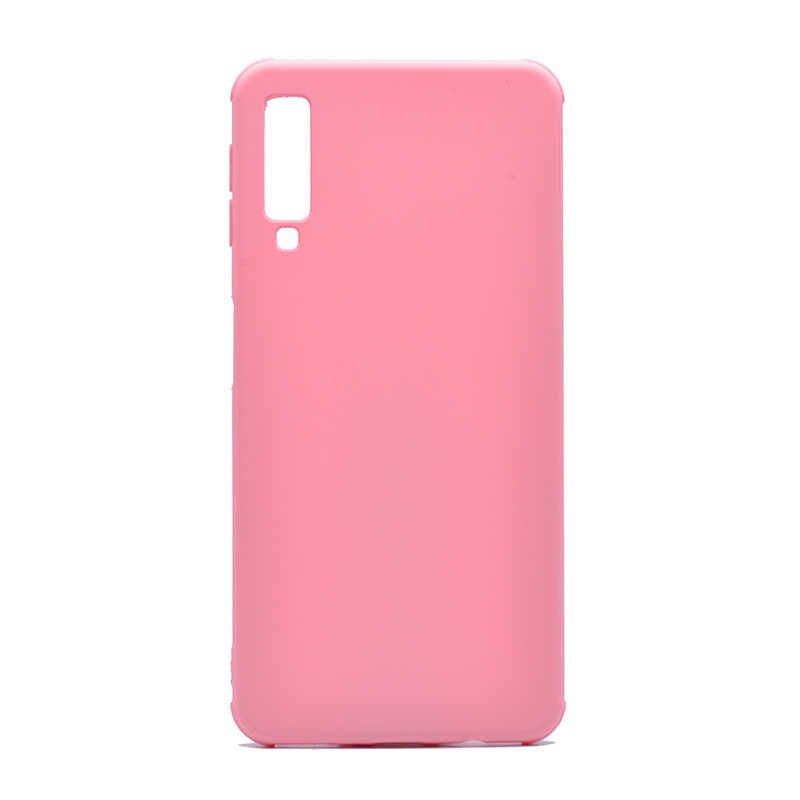 Samsung Galaxy A7 2018 Sililkon Mat Soft Yüzeyli Kapak (NEVA) Pembe Açık